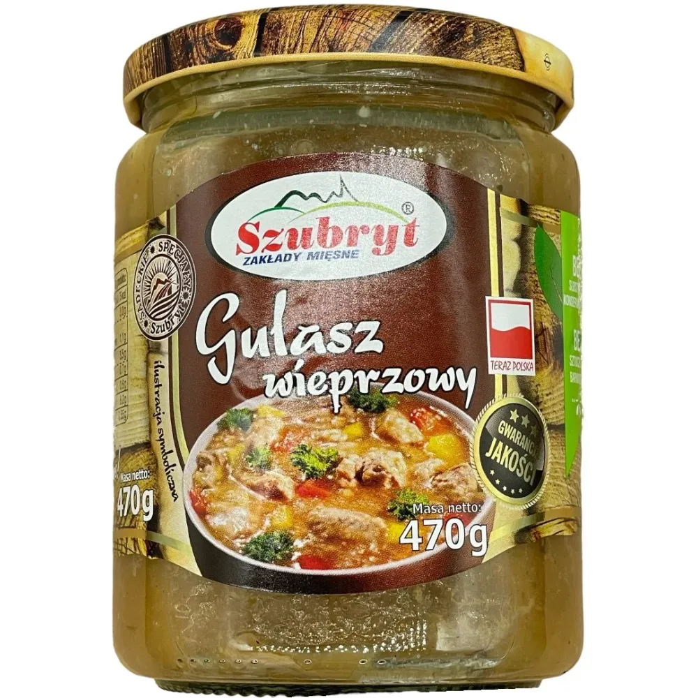GULASZ WIEPRZOWY MIĘSO 48% 470G Do podgrzania SZUBRYT 71133