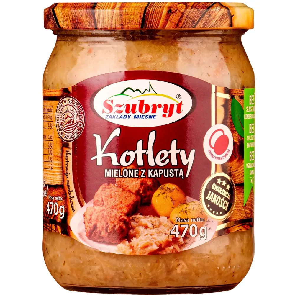 KOTLETY MIELONE Z KAPUSTĄ do podgrzania 470G Szubryt