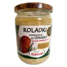 ROLADKI WIEPRZOWE ZE SZPINAKIEM W SOSIE ŚMIETANOWYM. 75735