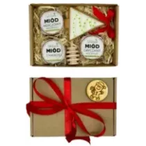 Zestaw prezentowy UPOMINEK piernik miodki łyżka do miodu. 73066