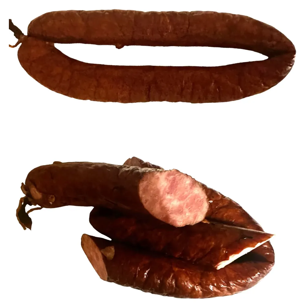 Kiełbasa zbójecka pętko 390g wieprzowa wędzona parzona. 74261