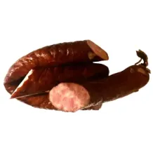 Kiełbasa zbójecka pętko 390g wieprzowa wędzona parzona. 74261
