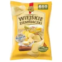 WIEJSKIE ZIEMNIACZKI CHIPSY MASŁO Z SOLĄ SOLONE MAŚLANE 130G LORENZ 8981