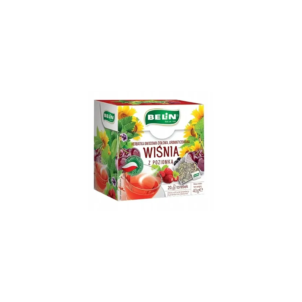 BELIN HERBATA PIRAMIDKI WIŚNIA-POZIOMKA 20T 40g 7470