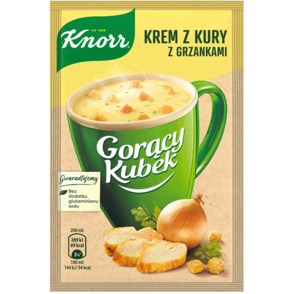Gorący kubek krem z kury z grzankami KNORR 16g