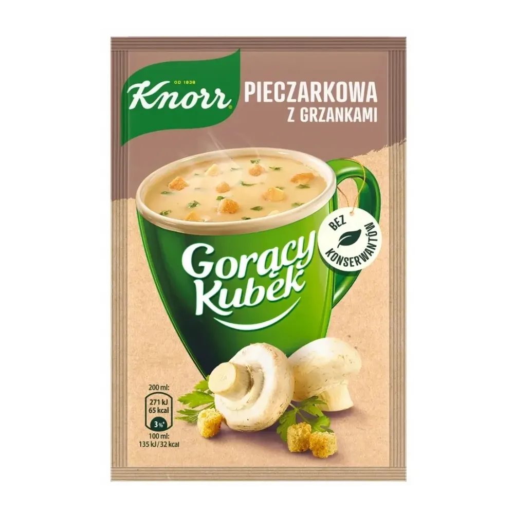 Knorr Gorący kubek pieczarkowa z grzankami 15 g