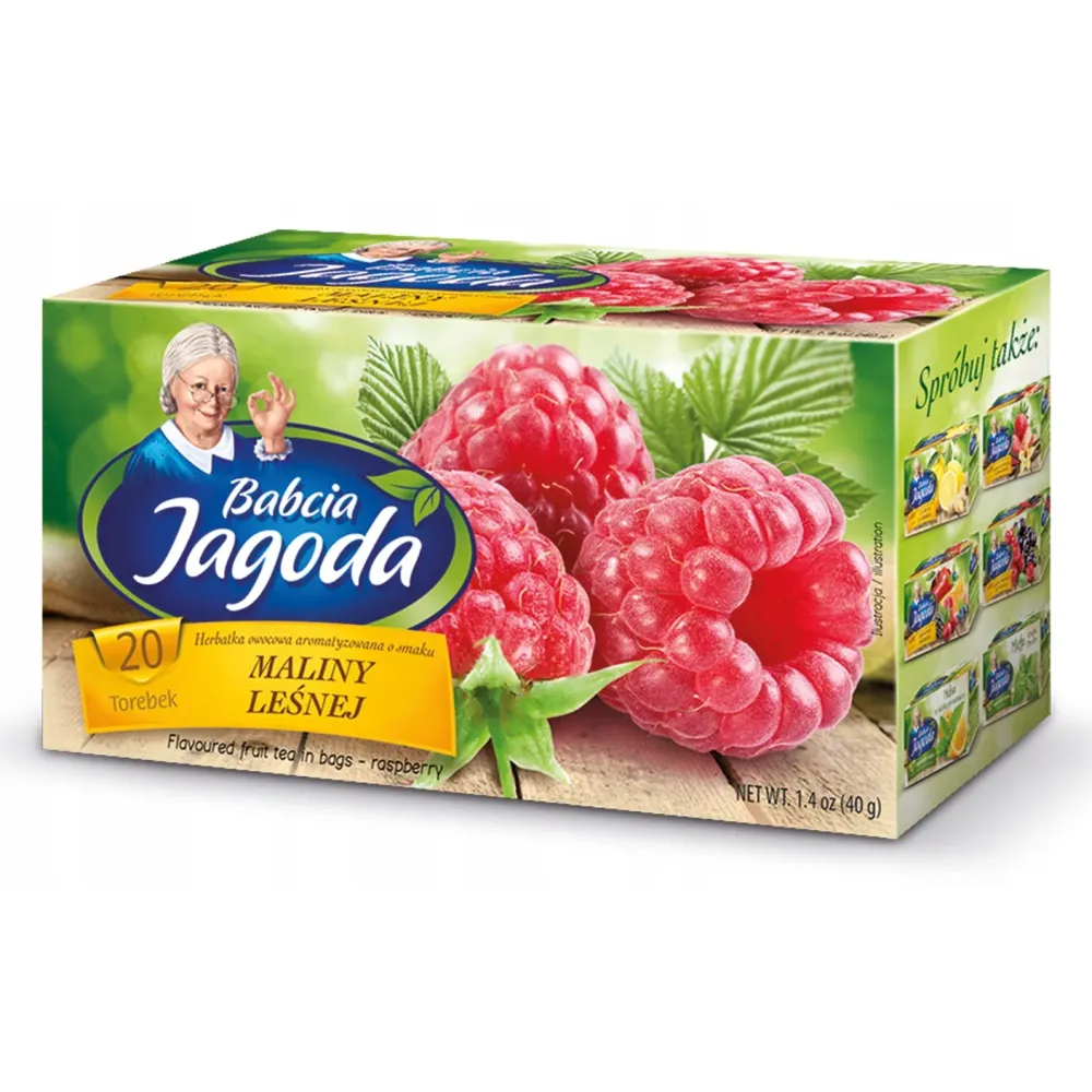 Ekspresowa Herbata Owocowa Malinowa Malina Leśna 20 Torebek Babcia Jagoda 1474