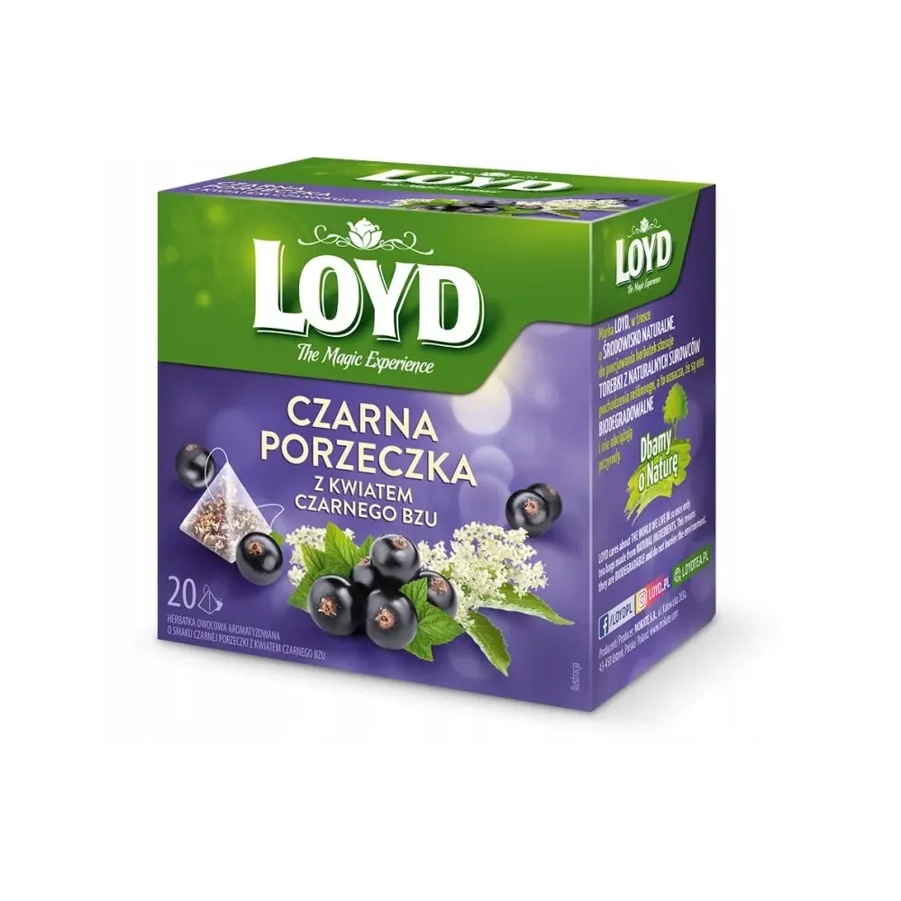 Herbata owocowa Loyd Czarna porzeczka z kwiatem czarnego bzu 20x2g 22950