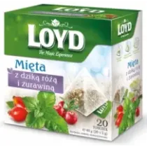 Ekspresowa Łagodna Herbata Ziołowa Mięta z Dzika Różą i Żurawiną 20 T. LOYD 20901