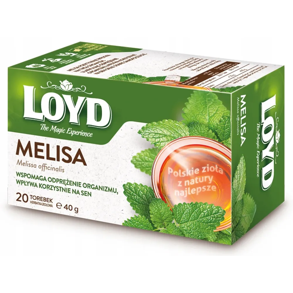 Herbata Ziołowa Melisa z Polskich Ziół 20 Torebek Wspomaga Zasypianie LOYD 27597