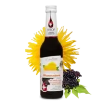 Syrop prozdrowotny WZMOCNIENIE. Syrop z owoców czarnego bzu i ekstraktu z kwiatu mniszka lekarskiego. 10020