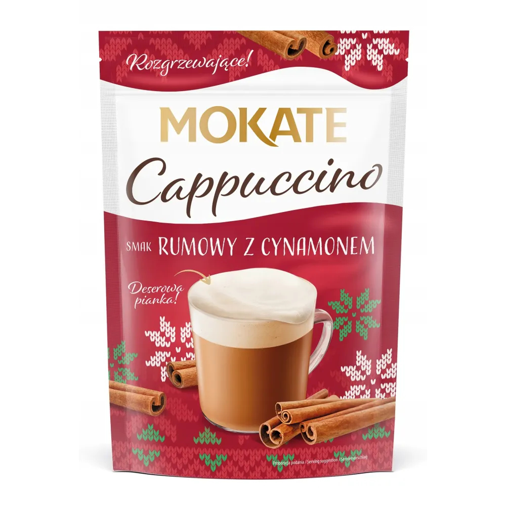 Zimowa Świąteczna Kawa Cappuccino o smaku Rumowym z Cynamonem 110 g Mokate 81765
