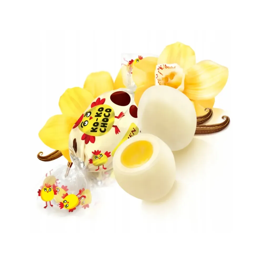 Cukierki Roshen Ko-Ko Choco White KOKO 1kg z nadzieniem wanilia likier jajeczny 7332