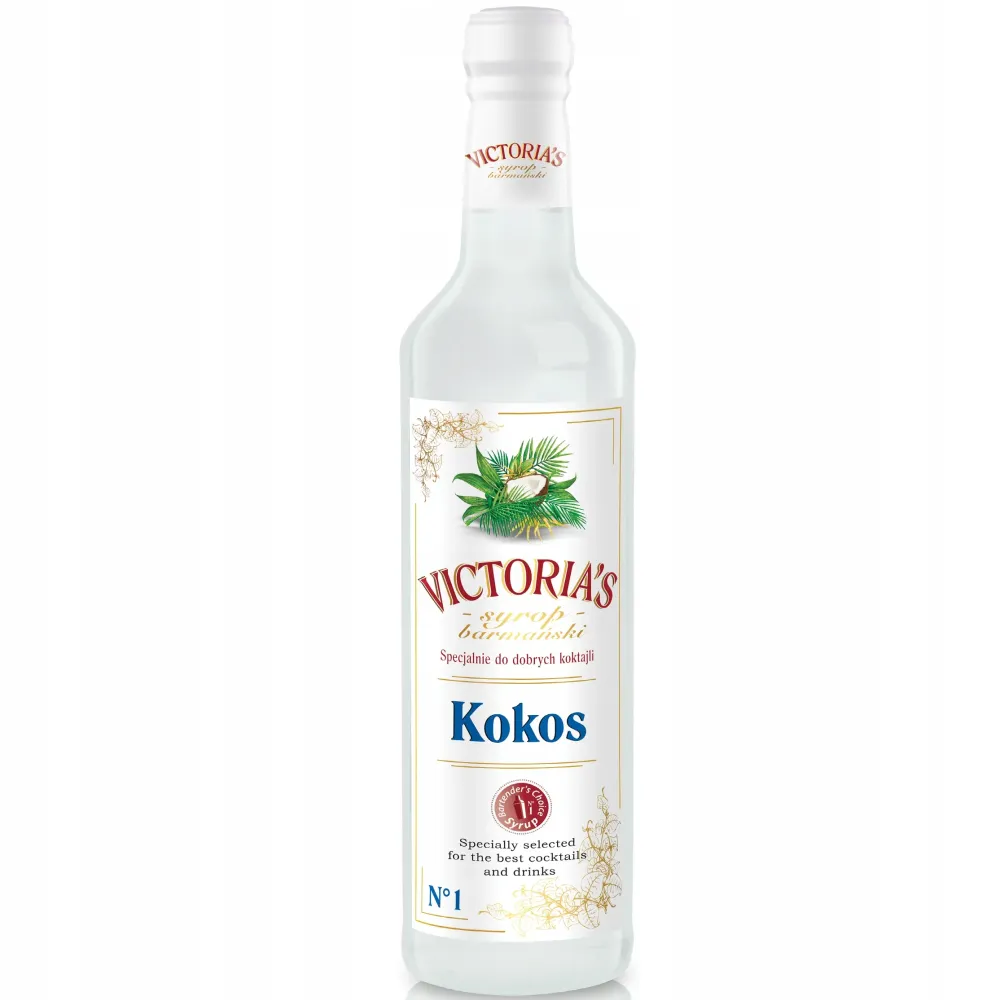 Syrop Barmański do drinków kawy deserów Victoria Cymes Kokos 490 ml 150