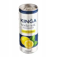 KINGA PIENIŃSKA WODA Z SOKIEM CYTRYNOWYM 250ML GAZ