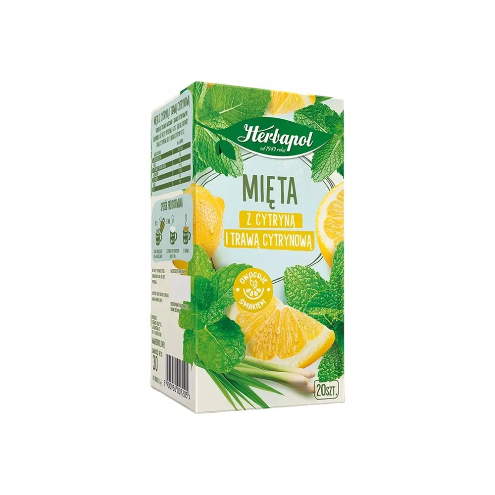 Herbata ziołowa Herbapol - Mięta z cytryną i trawą cytrynową 20 torebek