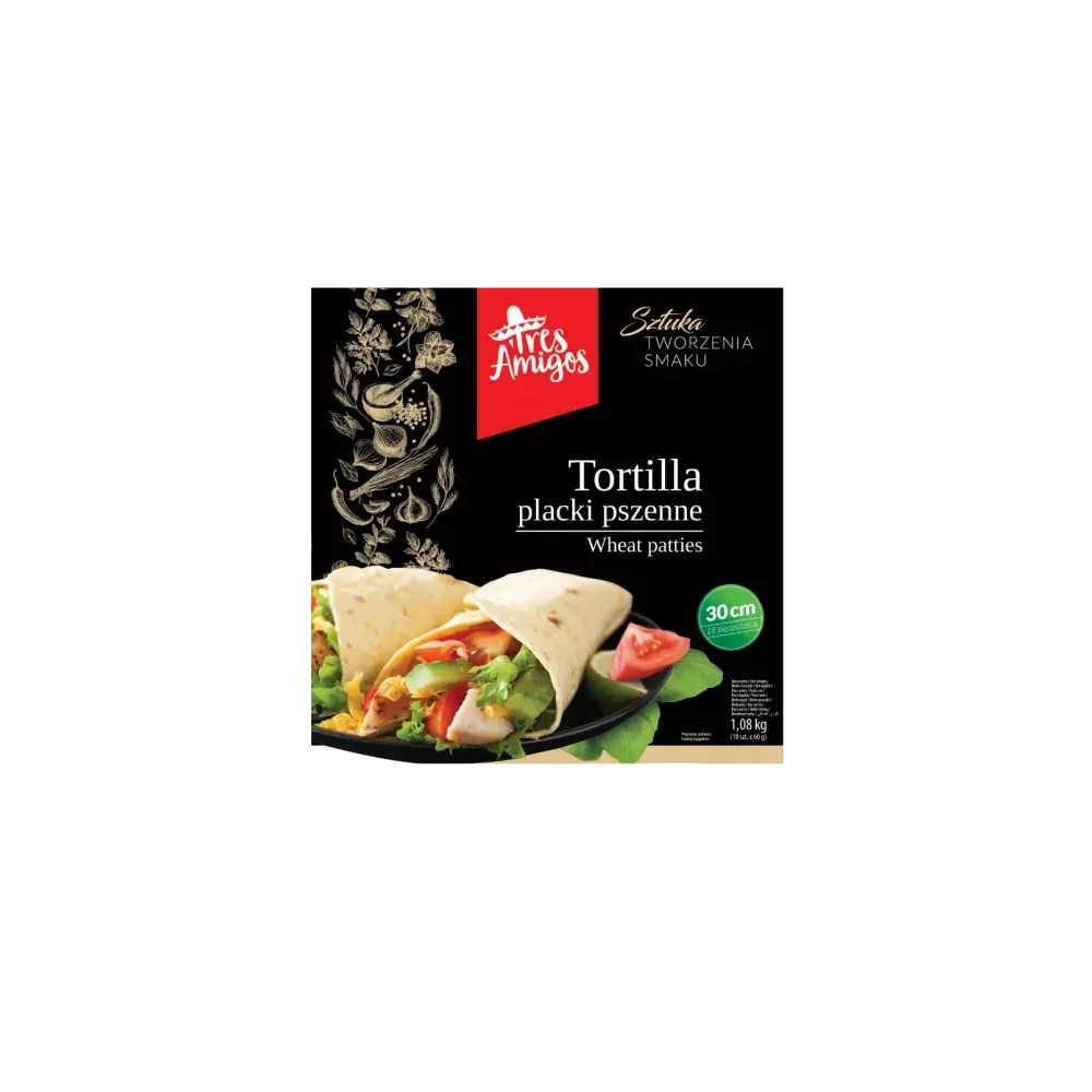 Fanex placki przenne TORTILLA PSZENNA 30CM X 18SZT 80 G Tres Amigos