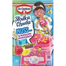 DR. OETKER Muss z kuleczkami mussującymi o smaku lemoniady i maliny 34 g