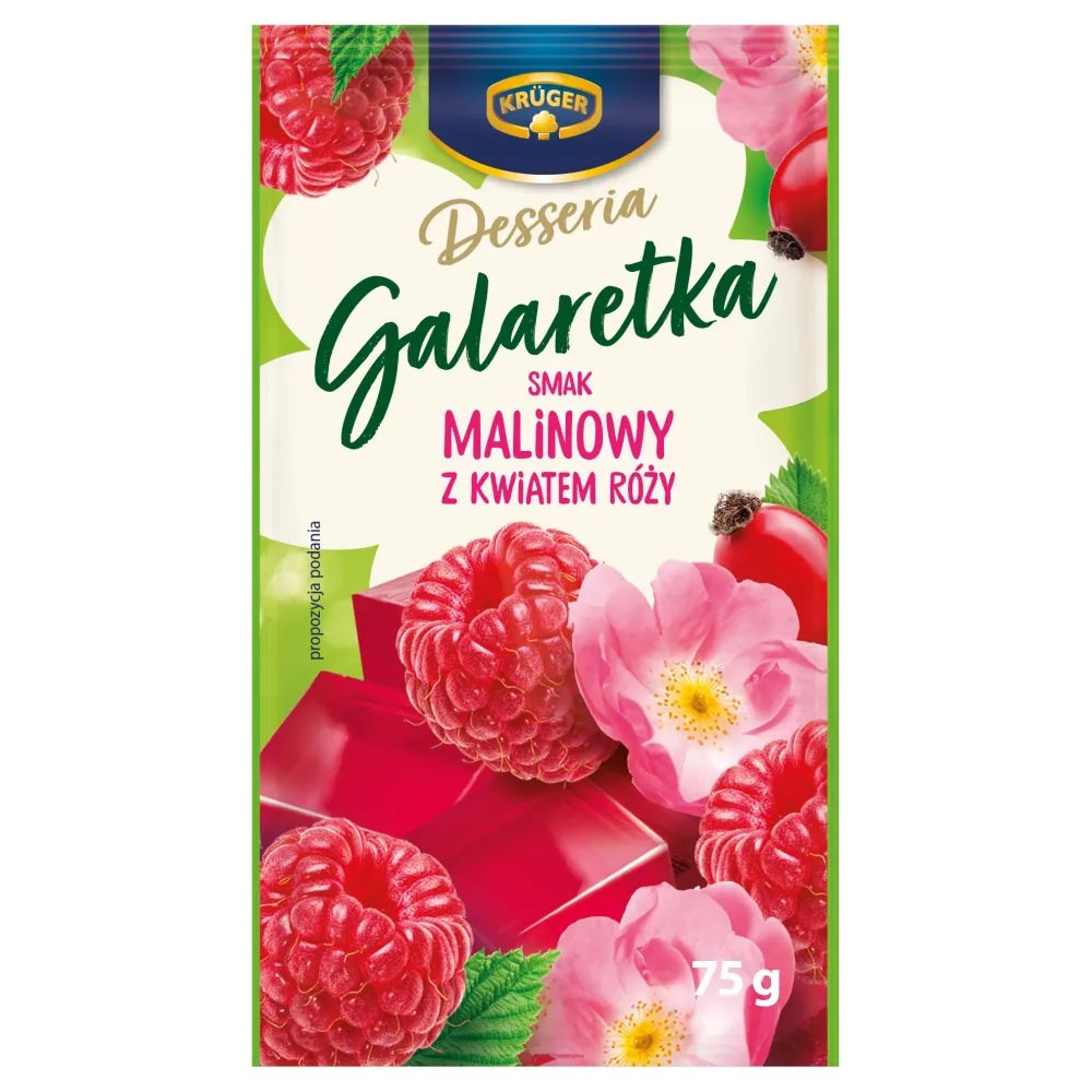 Kruger Galaretka Malinowa z kwiatem róży 75g
