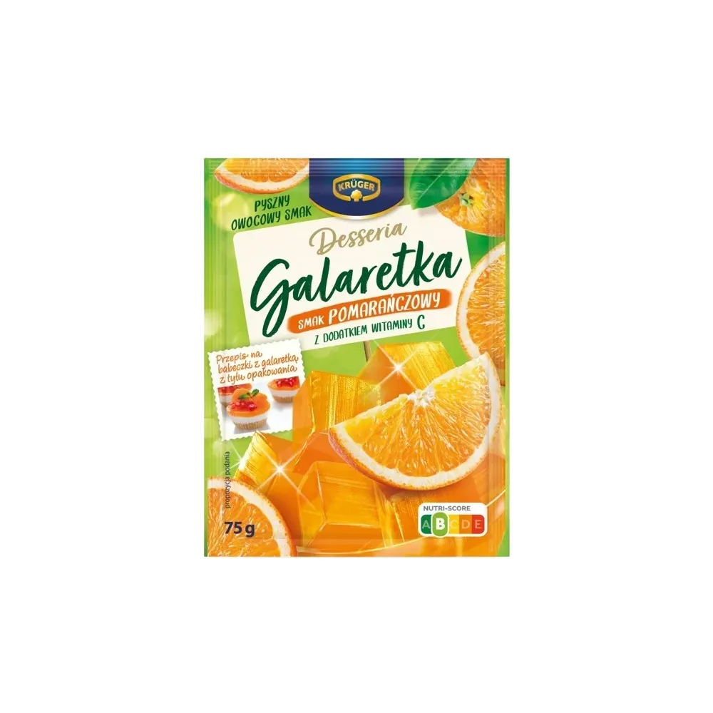 KRUGER Desseria Galaretka z dodatkiem witaminy C smak pomarańczowy 75g