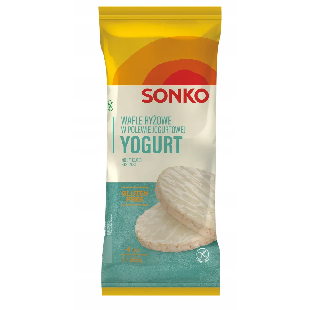 Sonko Wafle ryżowe w polewie jogurtowej 65 g (4 szt)