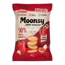 Moonsy Chipsy ziemniaczne o smaku ostrej papryki 60 g 50% mniej tłuszczu