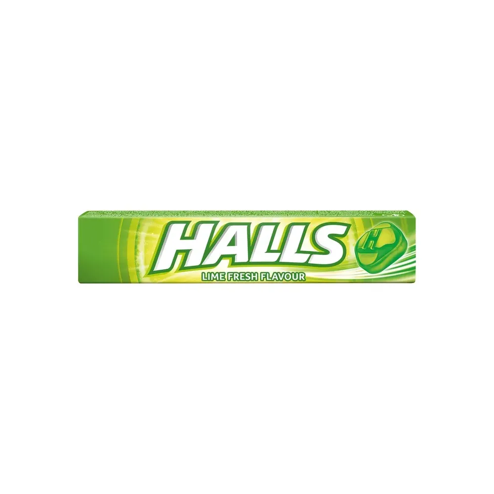 HALLS Cukierki Lime Fresh Flavour Limonkowe z Witaminą C 33,5g 59070689