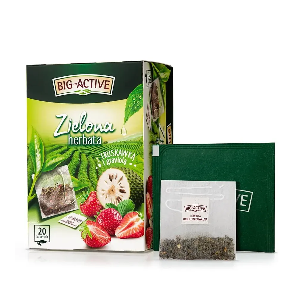 Big-Active – Herbata zielona z truskawką i graviolą 20 t