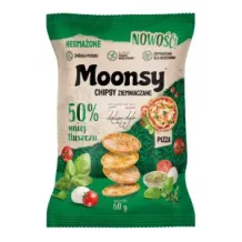 Moonsy Chipsy ziemniaczane o smaku pizzy 60 g 50% mniej tłuszczu