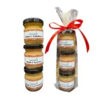 Zestaw 3 miodków smakowych w celofanie prezent 70287