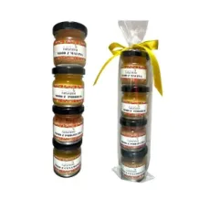 Zestaw 4 miodków smakowych w celofanie prezent 70287