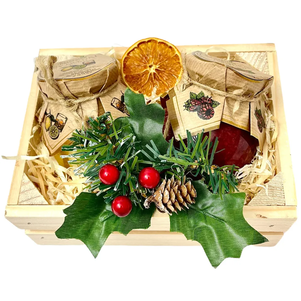 Prezent Zestaw Skrzyneczka ze spiżarni Konfitura Cytrynki Kosz Prezentowy. 73066