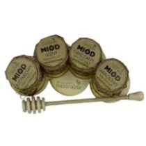 Zestaw 4 miodków na podstawce z łyżką PREZENT. 73110